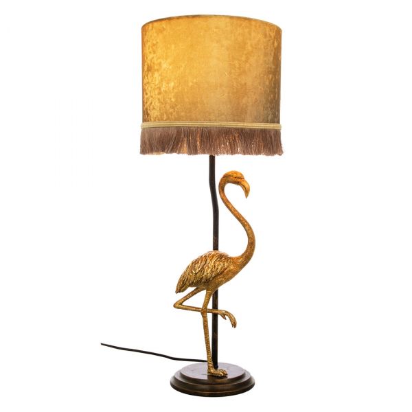 Flamingo bordlampe 67cm sort guld / guld