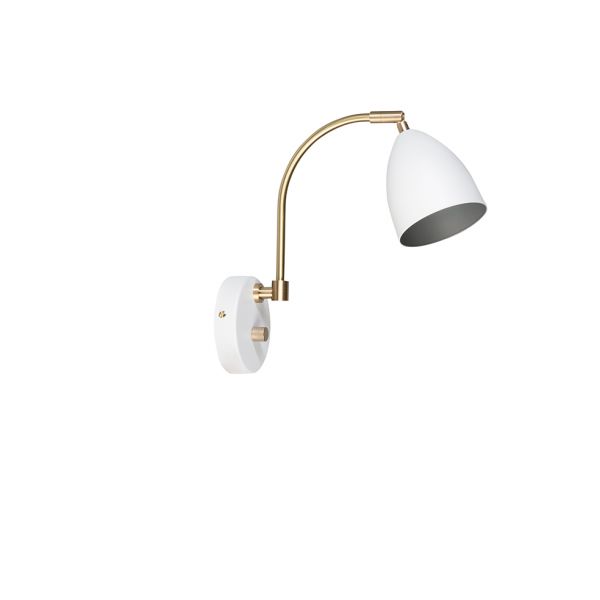 Deluxe Hvid/Messing Væglampe Dæmpbar Led