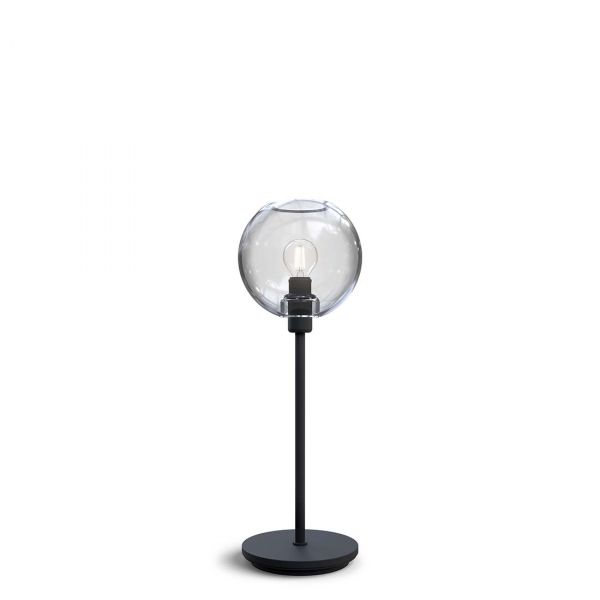 Gloria Bordlampe Sort Struktur/Klart glas