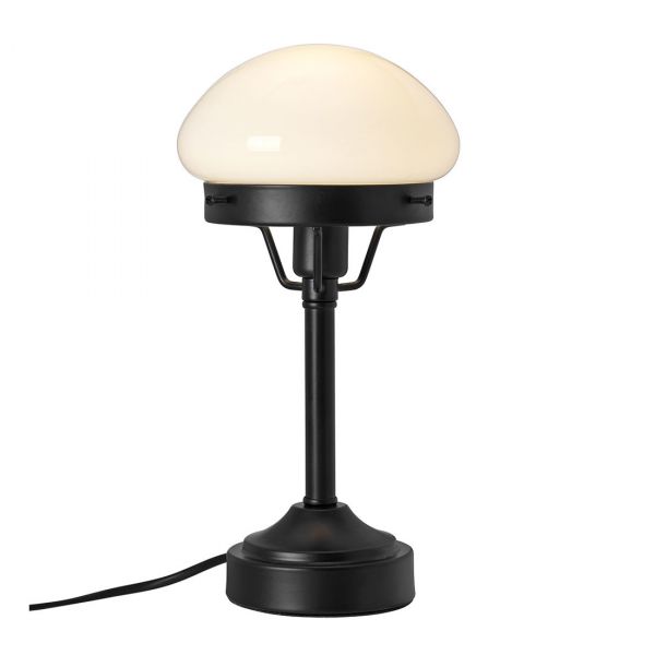 Mini Strindberg Bordlampe Sort / Opal 30cm