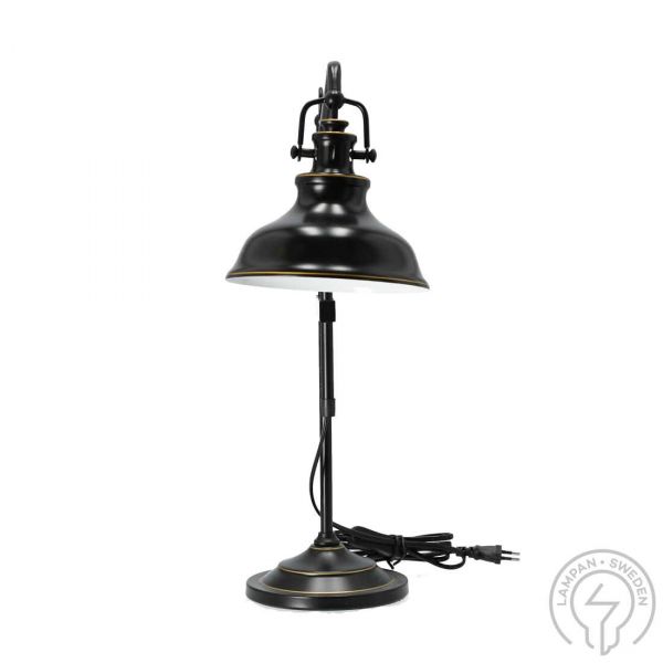 New Haven Antikkesort Bordlampe