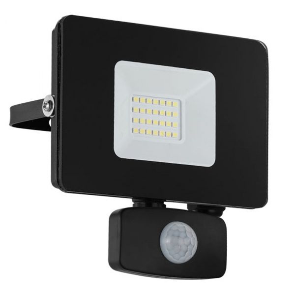 Faedo 3 LED Strålekaster 20W Sort Sensor IP44
