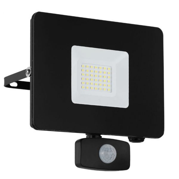 Faedo 3 LED Strålekaster 30W Sort Sensor IP44