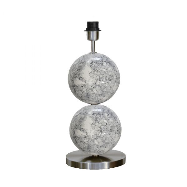 Bertone Lampfot Marmor/Silver 47cm Vit