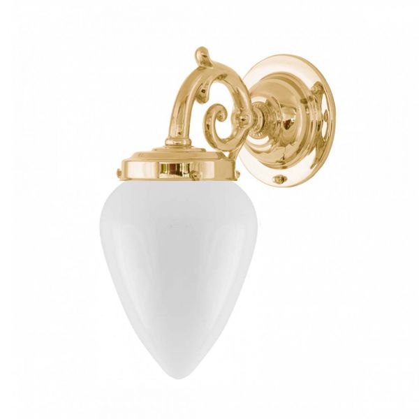 Topelius Messing/Opal glas Ip24 Væglampe