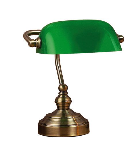 Bankers Grøn 25cm Bordlampe