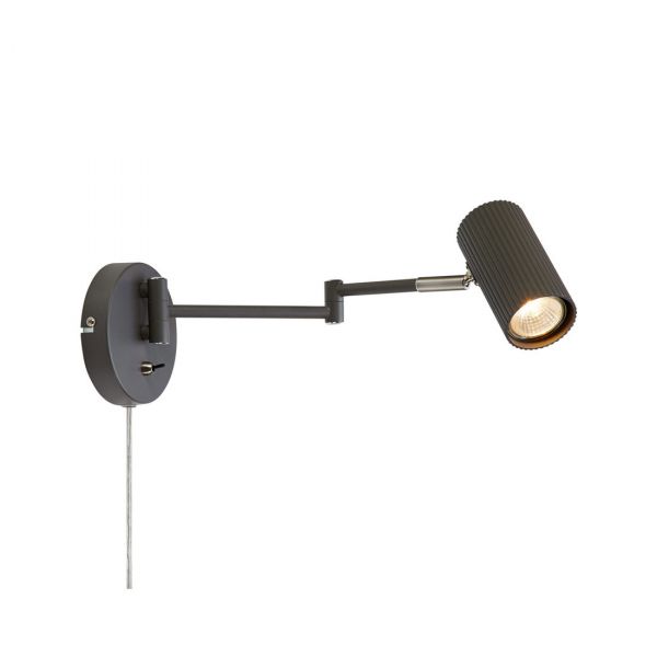 Costilla Væglampe Flex Arm grå / Satin Nikkel 41cm