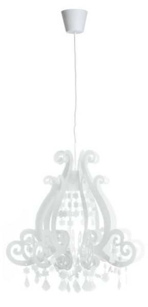 Barock Hvid 45 cm Loftlampe