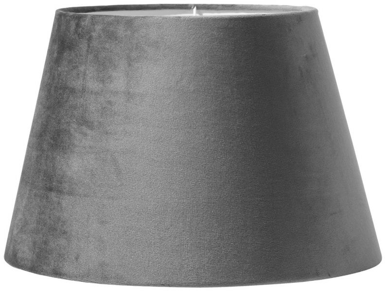 Oval Fløjl Grå 20cm Lampskærm