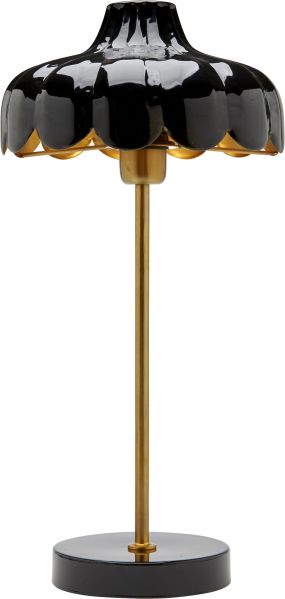 Wells Sort/Messing 50cm Bordlampe