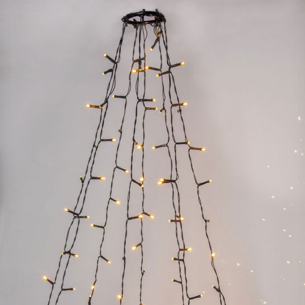 Juletræsløjfe LED 200 cm Gylden varm hvid