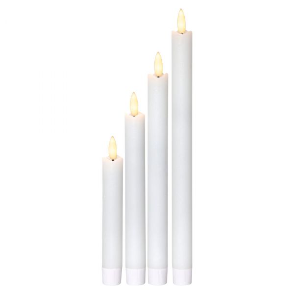 LED Antique Light 4-pack Flame 4 forskellige højder Hvid