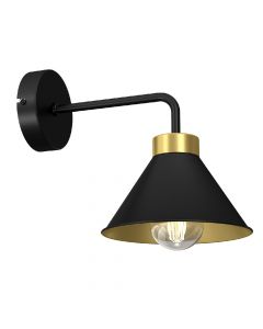 Luminery Vägglampa Svart/Guld Plåt 20cm från Hallbergs Lampskärmar