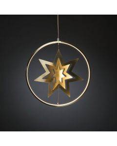 Hängande Metallstjärna Guld Varmvita LED från Konstsmide