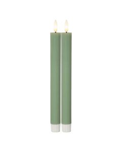 LED Antikljus Grön 2-pack Flamme Stripe från Star Trading